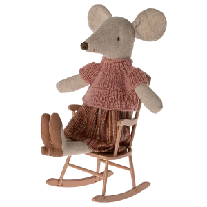 Sedia a dondolo rosa - immagine 3