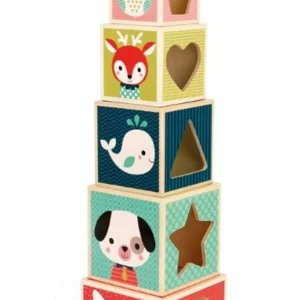 Piramide 6 cubi di legno Janod Baby Forest